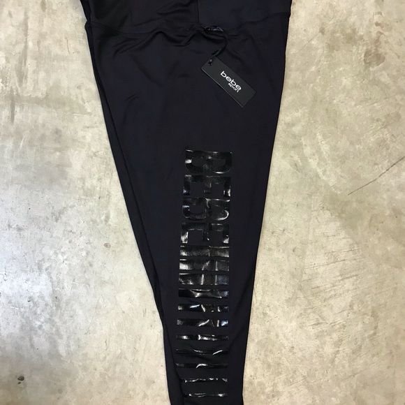 NWT BeBe Black on Black Plus Size Leggings - Picture 3 of 3